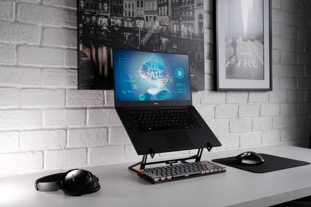 laptop, desk, office, workspace, office space, digital nomad, laptop stand, laptop riser, mechanical keyboard, headphones, computer mouse, mouse pad, work, ai, machine learning, artificial intelligence, computer, technology, machine learning, machine learning, machine learning, machine learning, machine learning, artificial intelligence